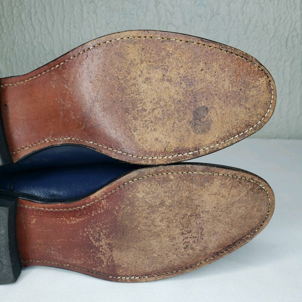 JUSTIN Blue Leather Roper Cowboy Boots Womens Size 6.5 B Vintage L3744 Made USA - Picture 13 of 14